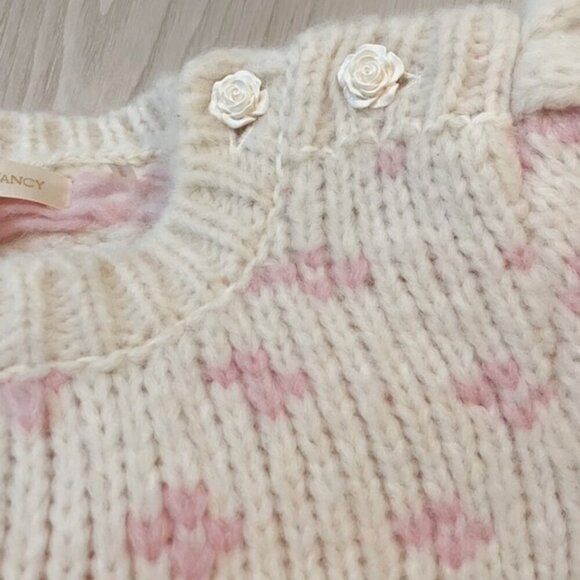 LoveShackFancy Sweater Womens Large Rosie Pullover Milky Clouds Alpaca Wool - Picture 12 of 16